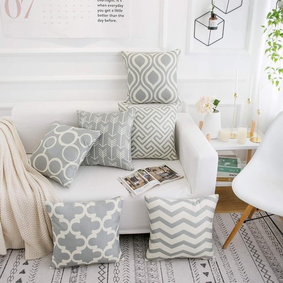 NEW 6 Pack Modern Geometric Throw Pillow Covers - Picture 4 of 4